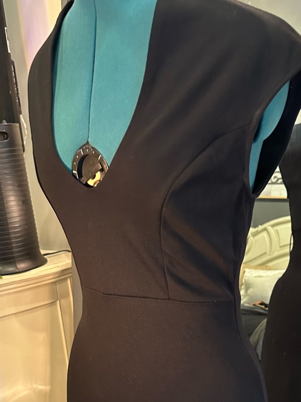 Classic Black Sheath Dress with Back Zip